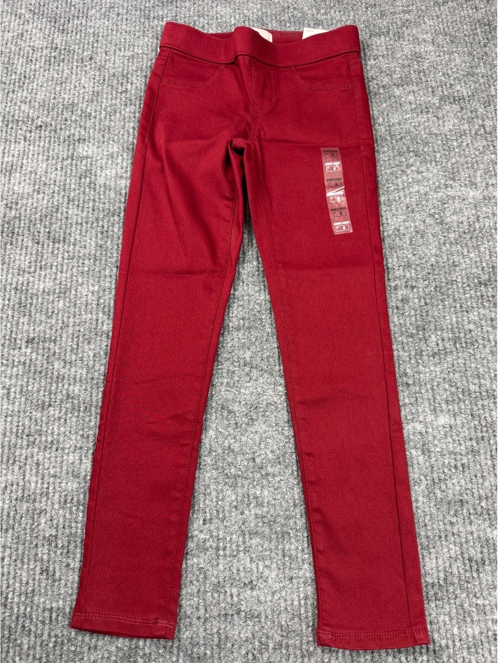SO Girls Ultimate Twill Jeggings Size 8 Maroon Pull On NWT